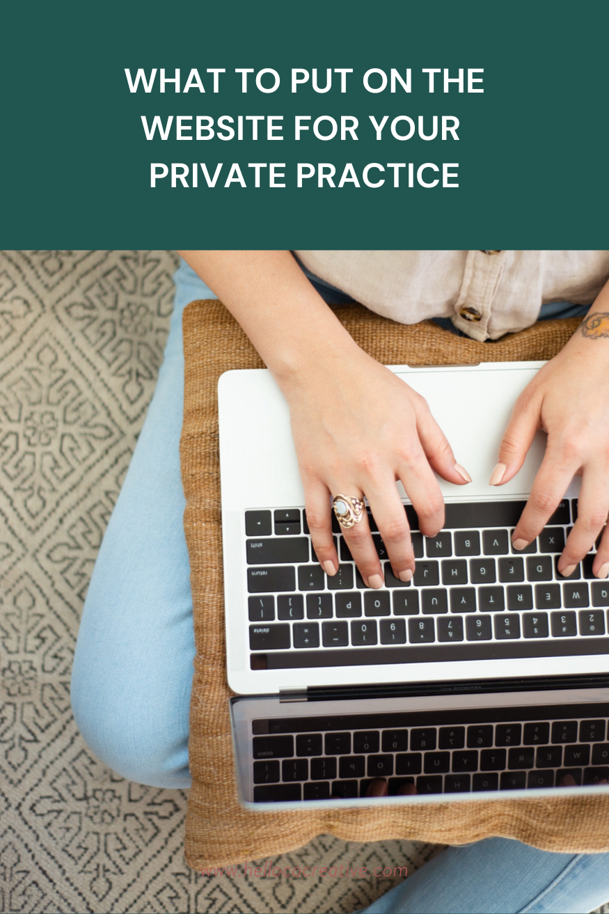 What to put on the website for a private practice for therapists or dietitians
