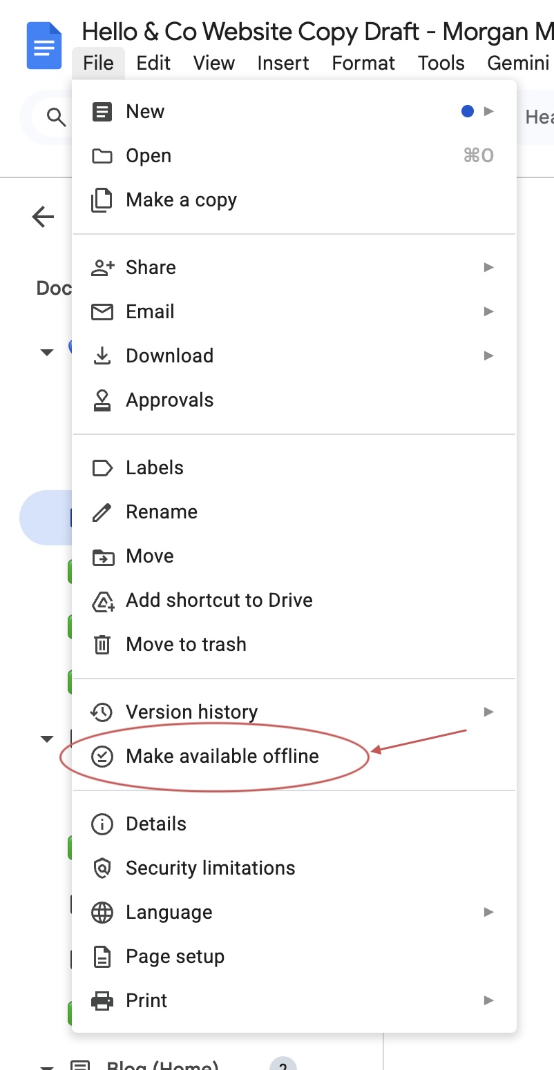 How To Make Google Docs Available Offline